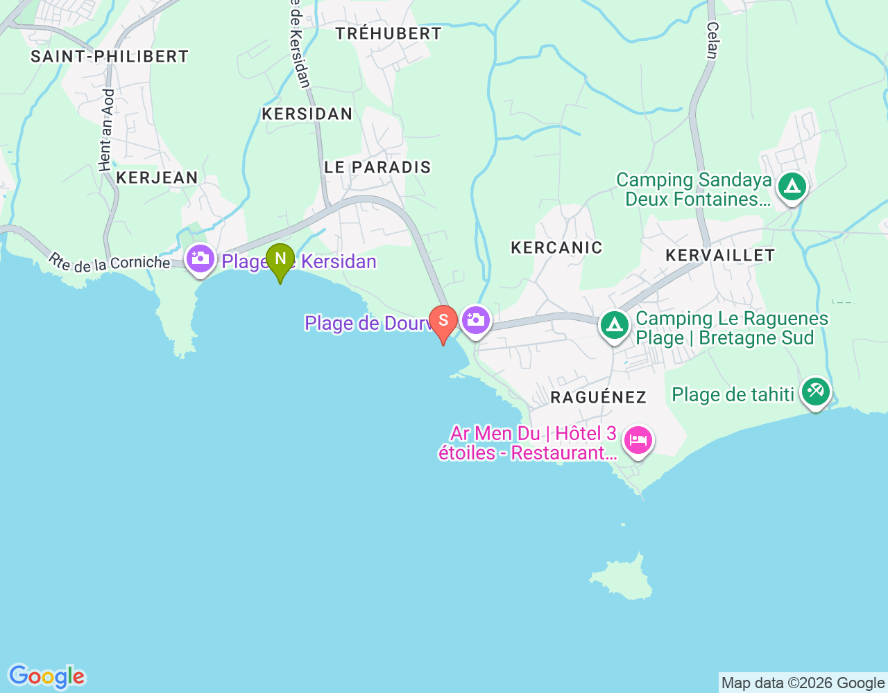 Mapa da localização de Plage de Dourveil