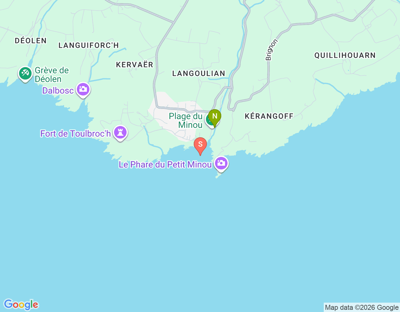 Plage du Minou location map