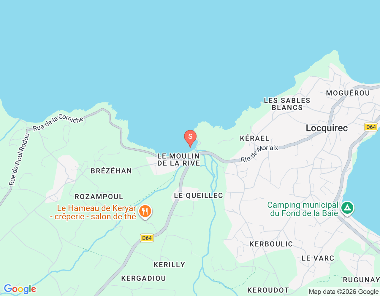 Plage du Moulin de la Rive location map