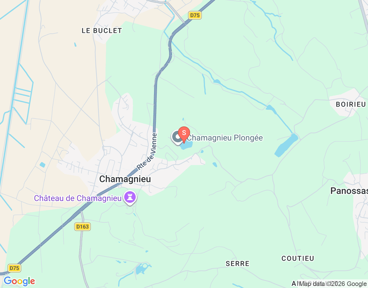 Mapa da localização de Plan d'eau de Chamagnieu