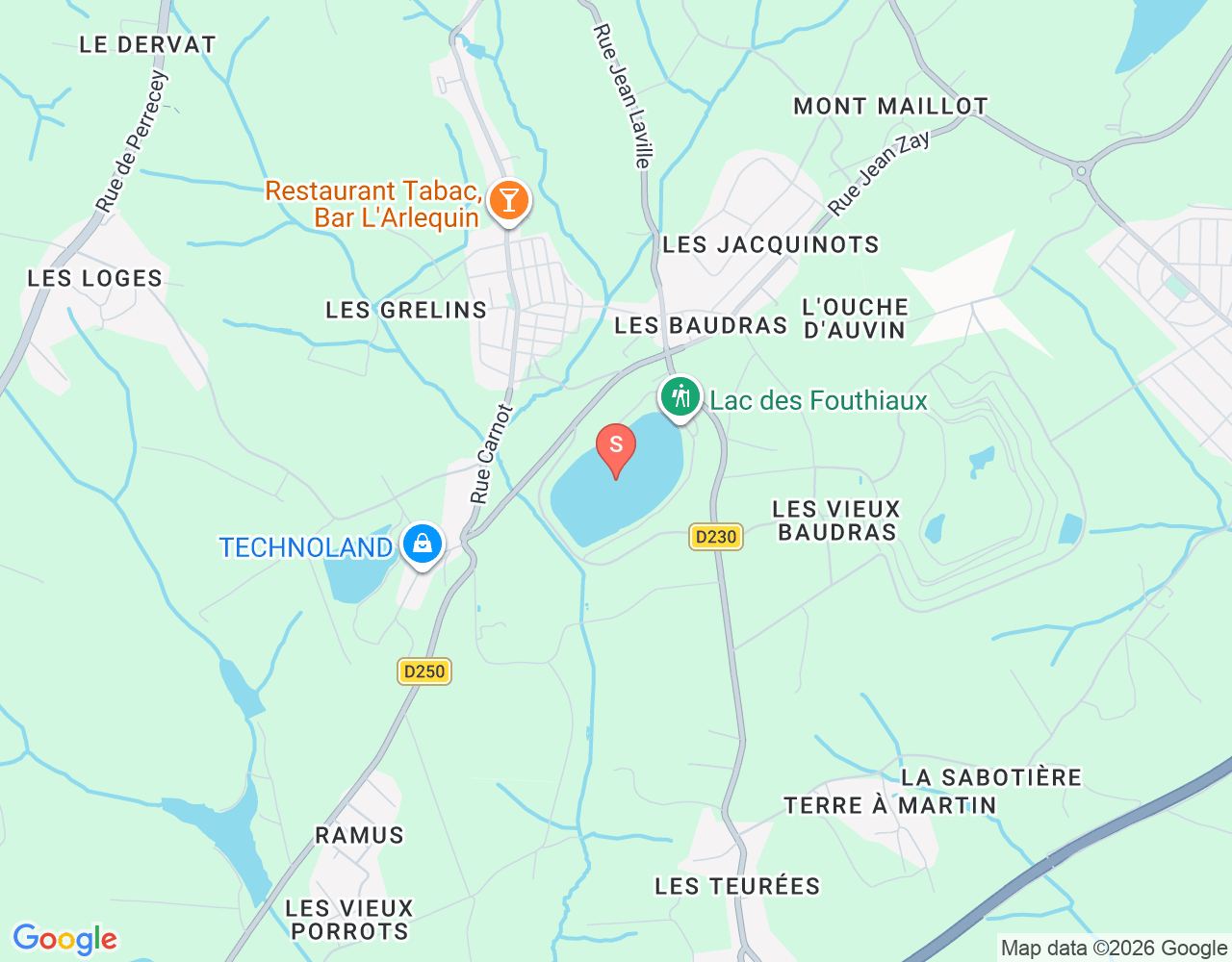 Mapa da localização de Plan d'eau des Fouthiaux