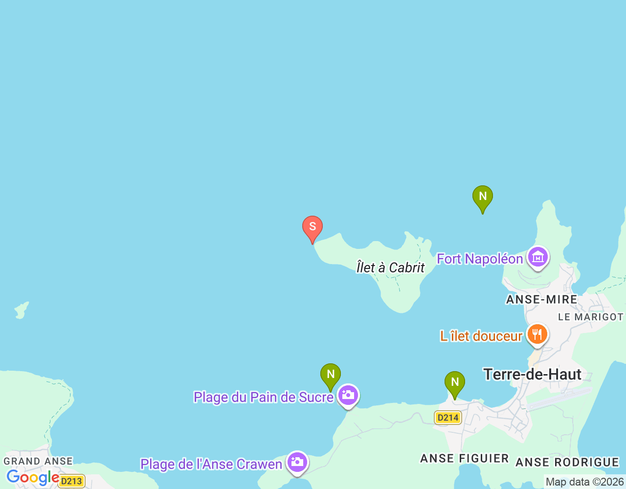 Mapa da localização de Pointe à Cabrit