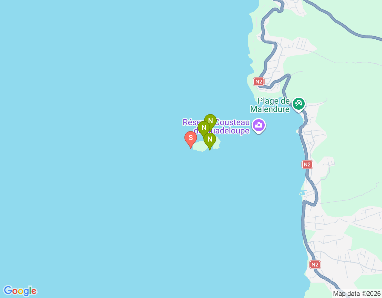 Mapa da localização de Pointe Barracuda