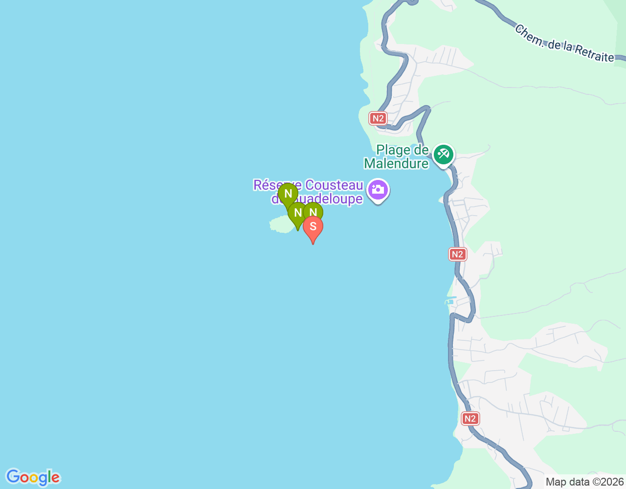 Mapa da localização de Pointe Carangue
