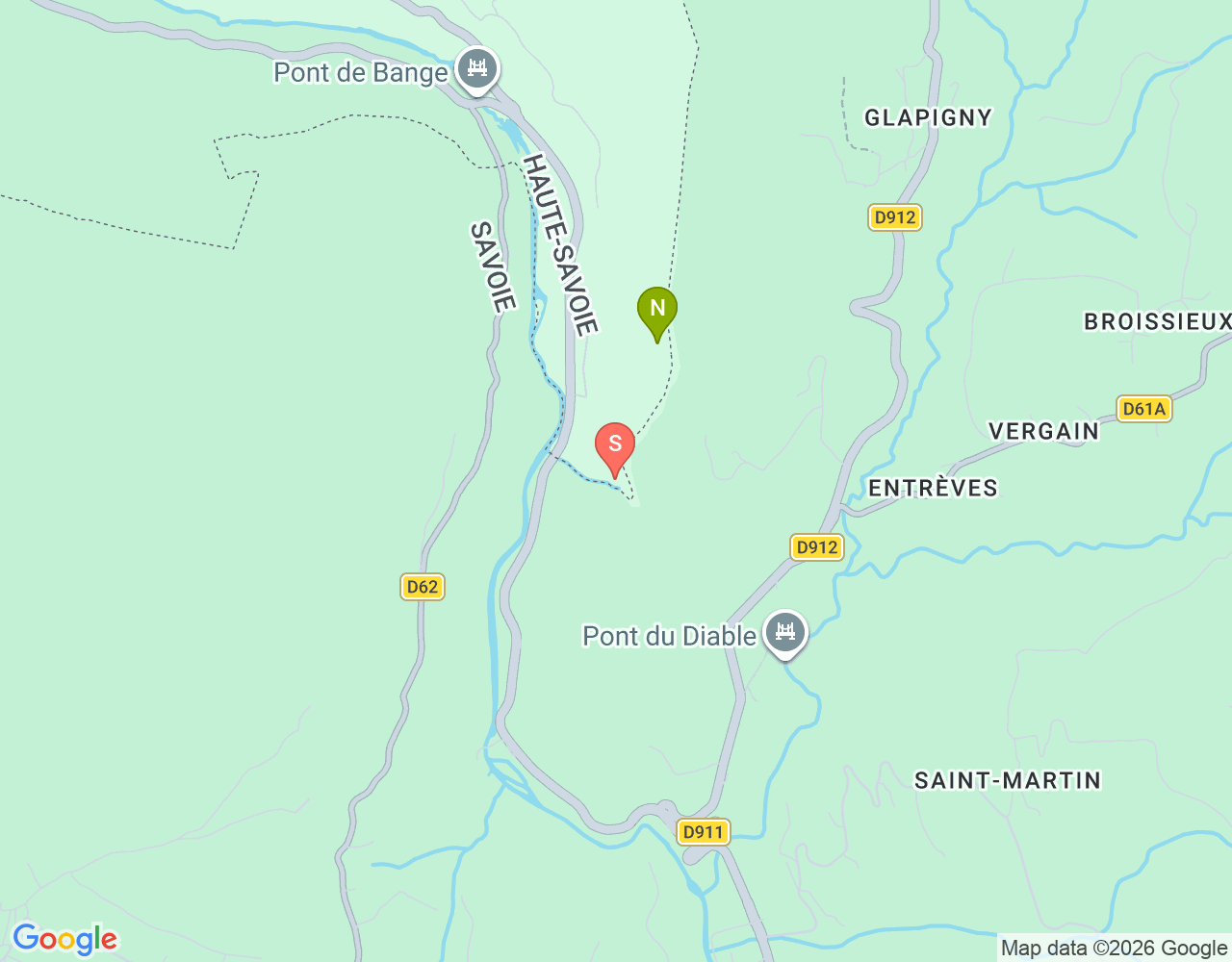 Mapa da localização de Porche des Eaux Mortes