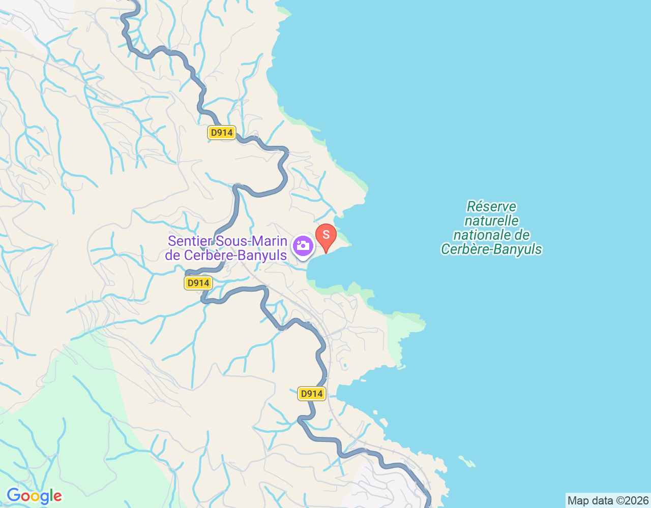 Mapa de ubicación de Sentier sous-marin de Banyuls-Cerbère