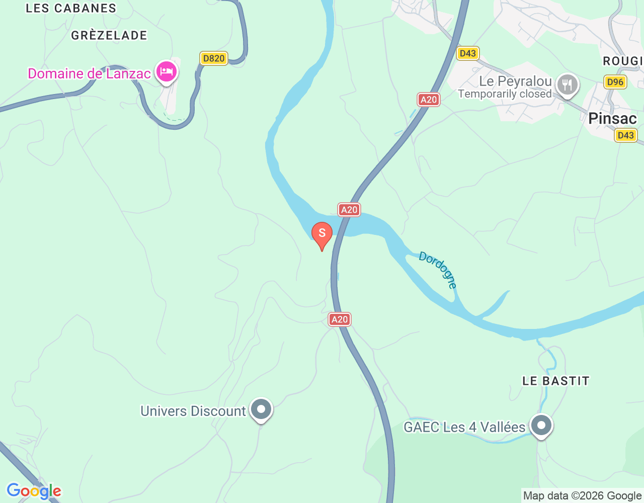 Mapa da localização de Source de Combe Nègre