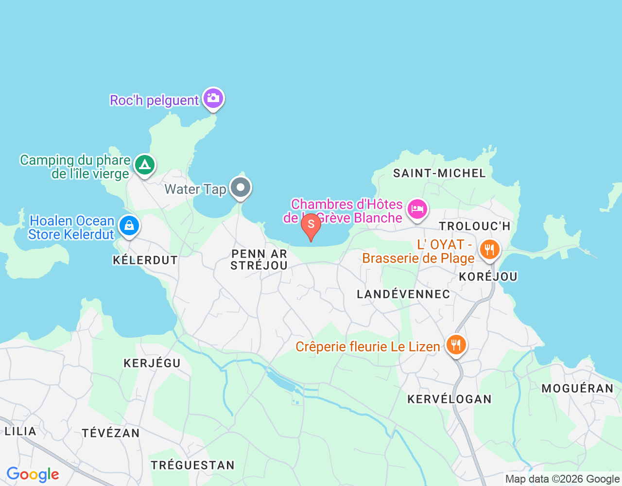 Mapa de ubicación de Spor de surf la grève blanche