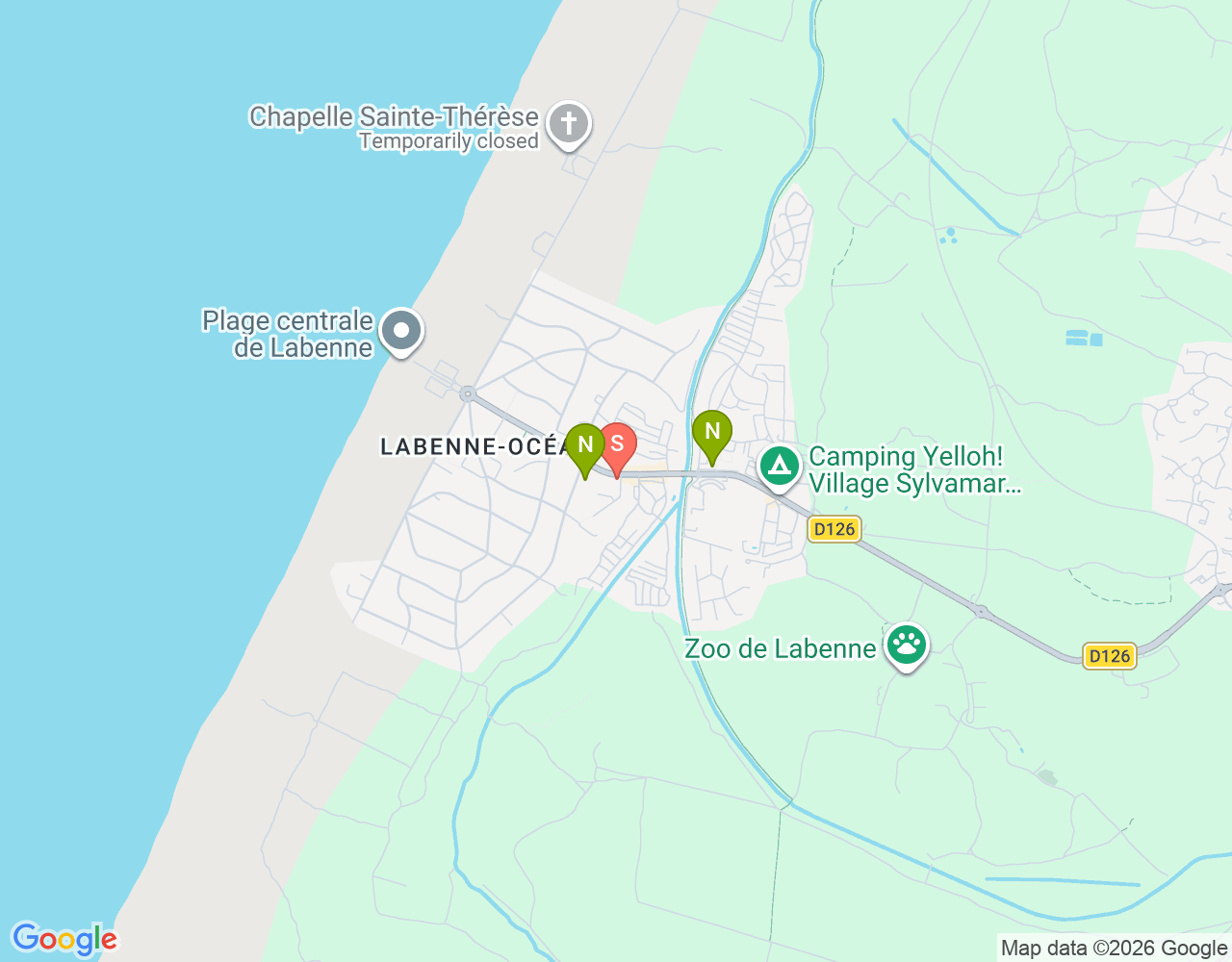 Mapa de ubicación de Surf'Lab Location de vélo et surf