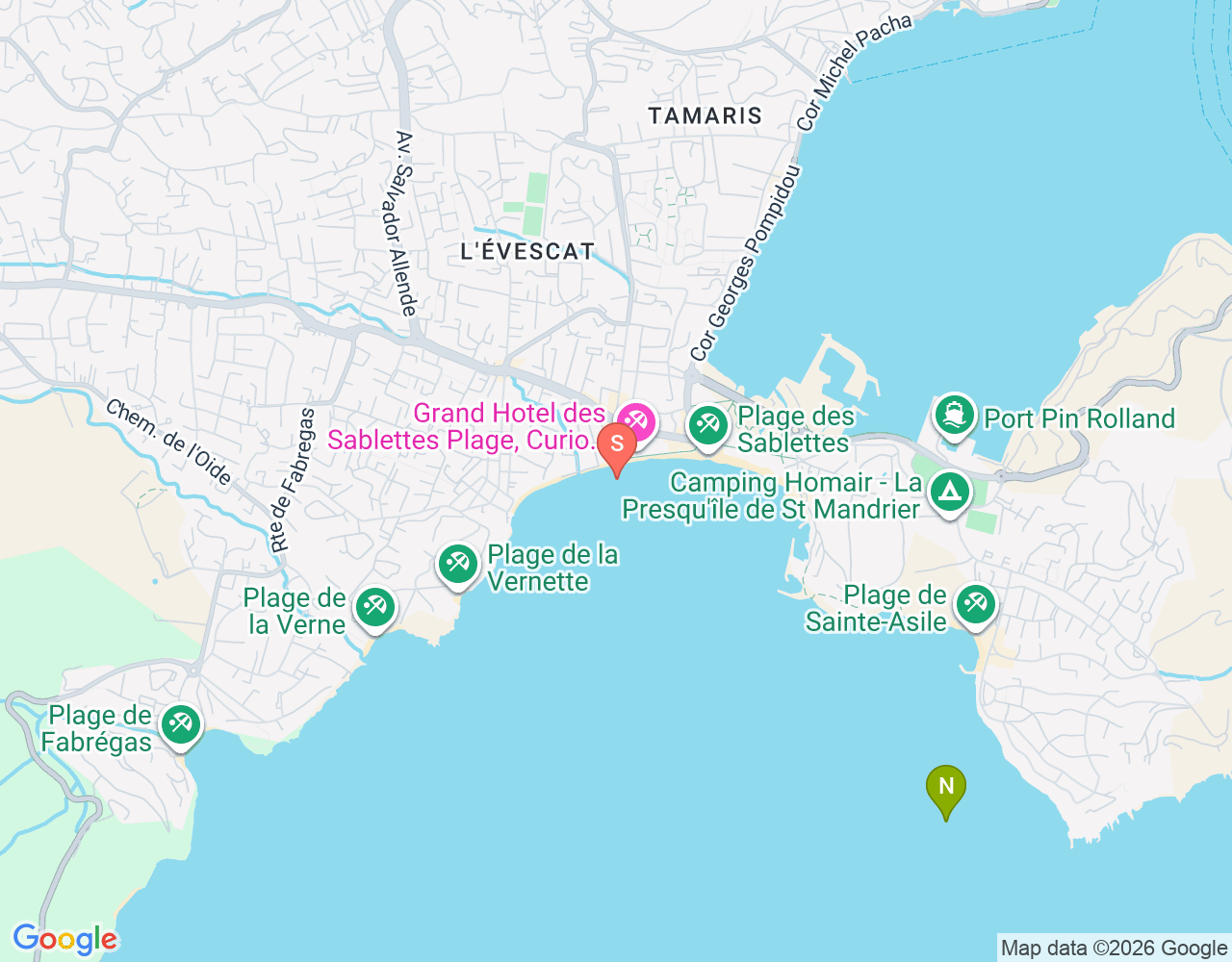 Mapa da localização de Spot de surf - Les Sablettes