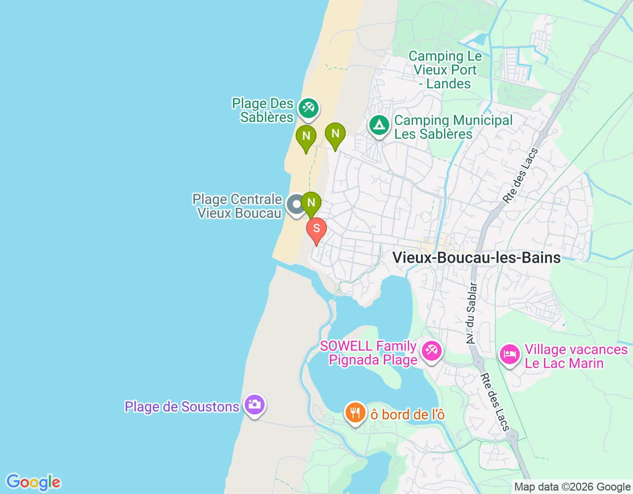 Mapa de ubicación de Surf Univers