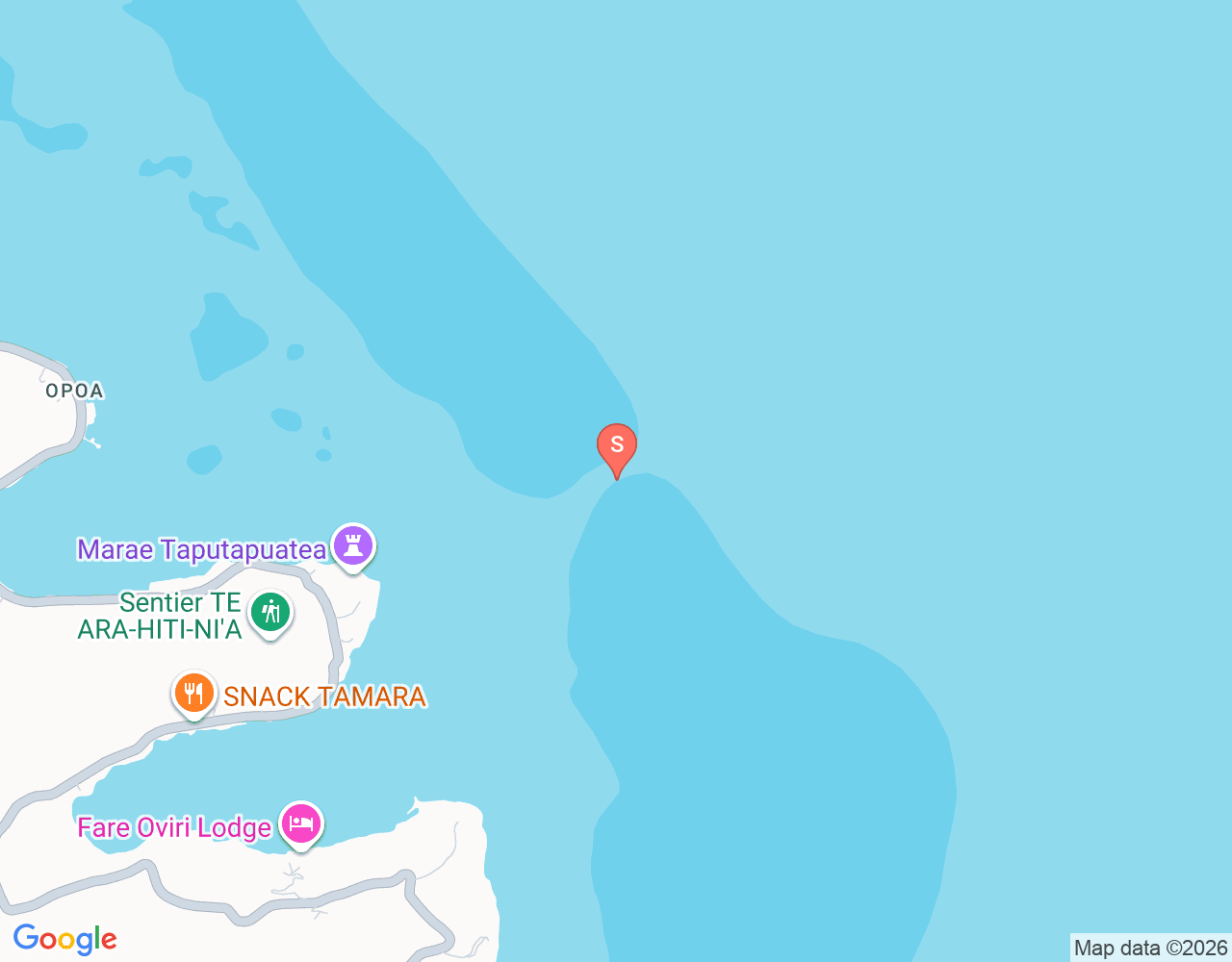 Mapa da localização de Te Ava Mo'a