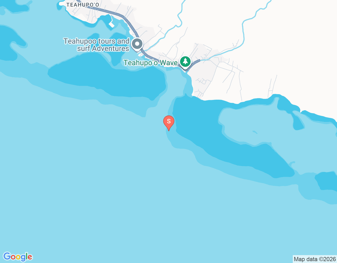 Mapa da localização de Teahupoo Reef