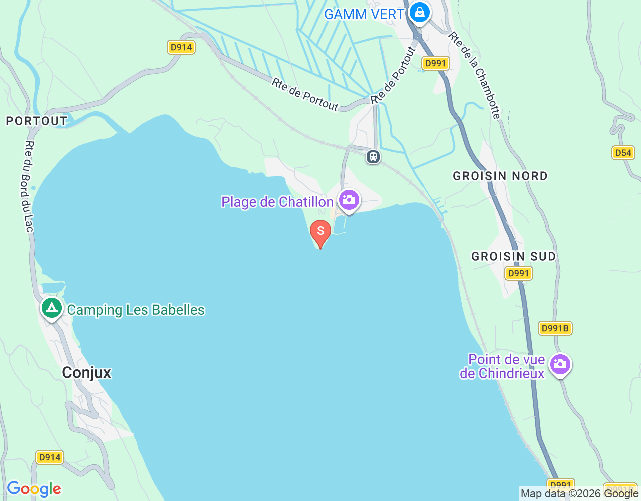 Mapa da localização de Tombant de Chindrieu/Châtillon