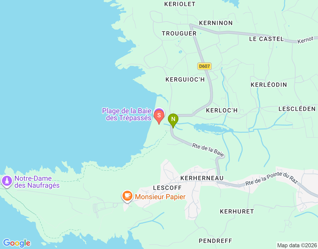 Trépassés location map