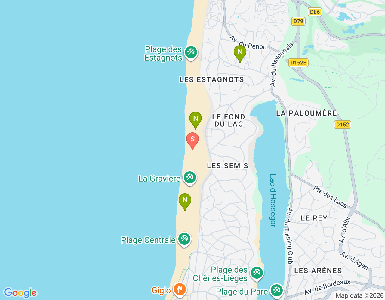 Mapa da localização de Vive le Surf