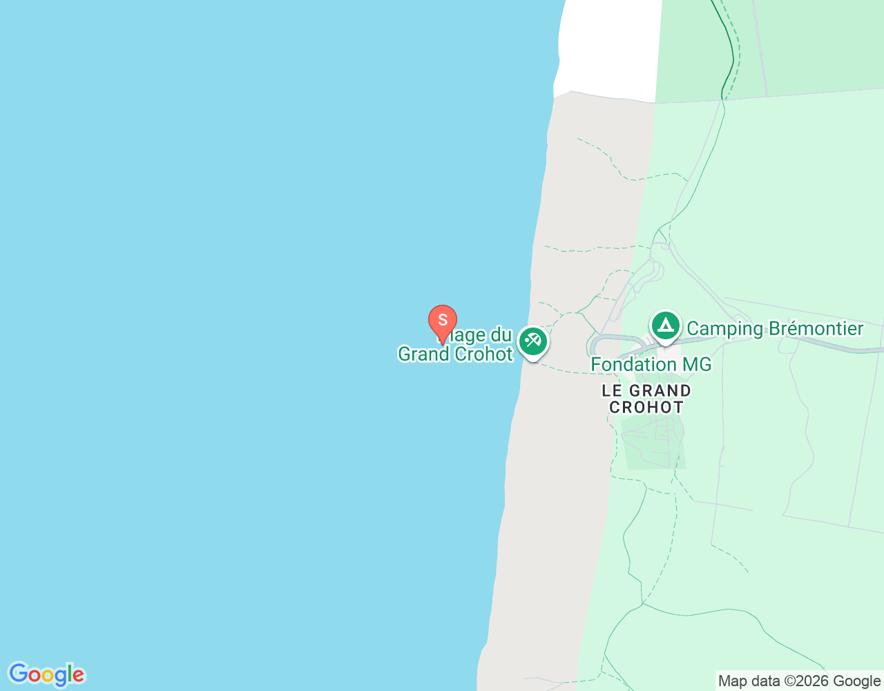 Mapa da localização de Zone de Surf du Grand Crohot