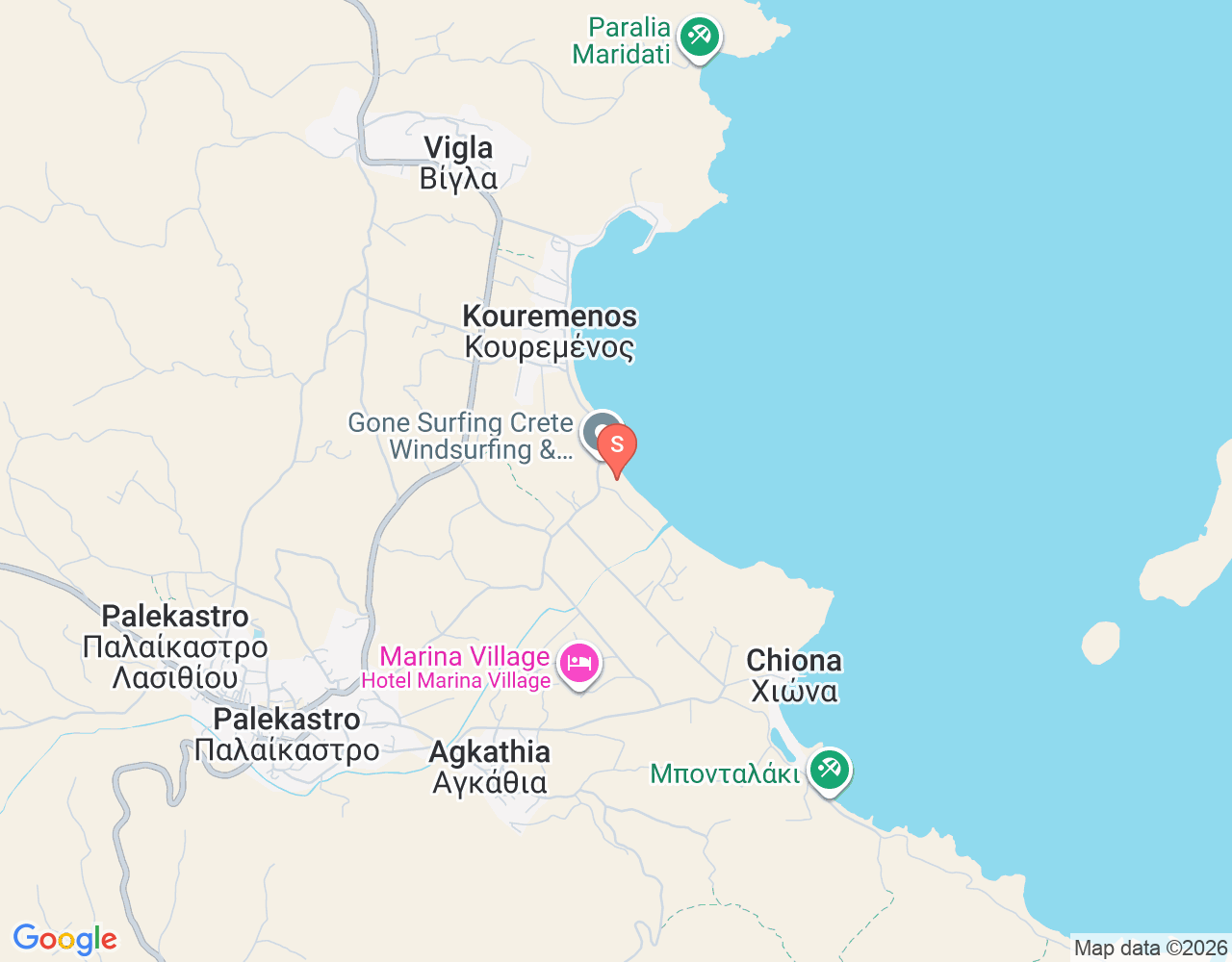 Mapa da localização de Gonesurfing