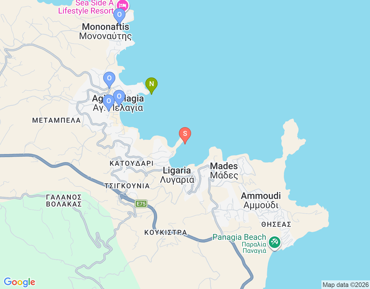 Mapa da localização de Lygaria