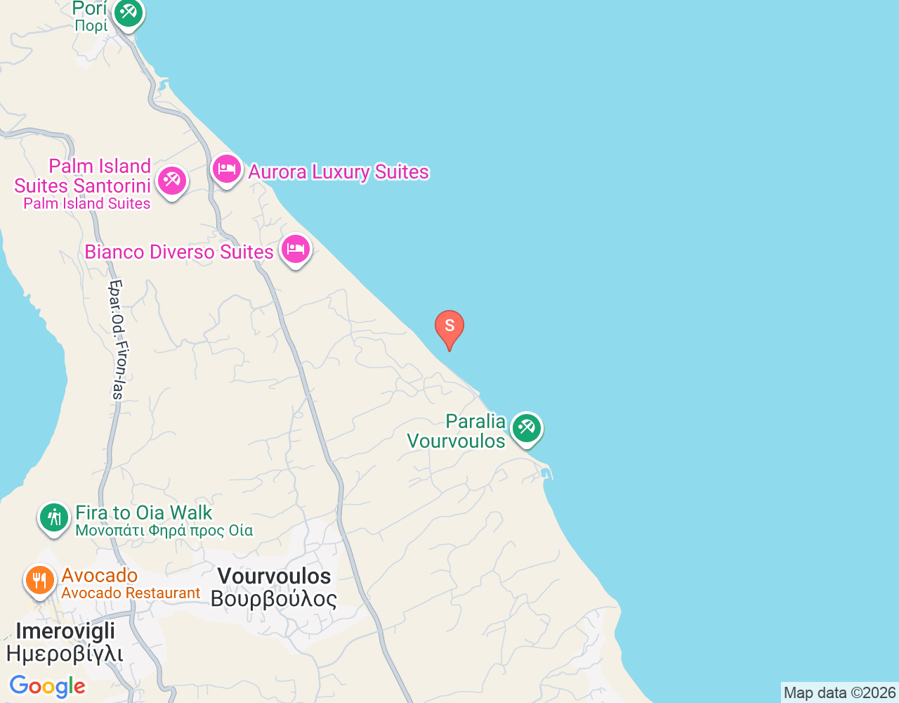 Mapa da localização de Paralia Vourvoulos