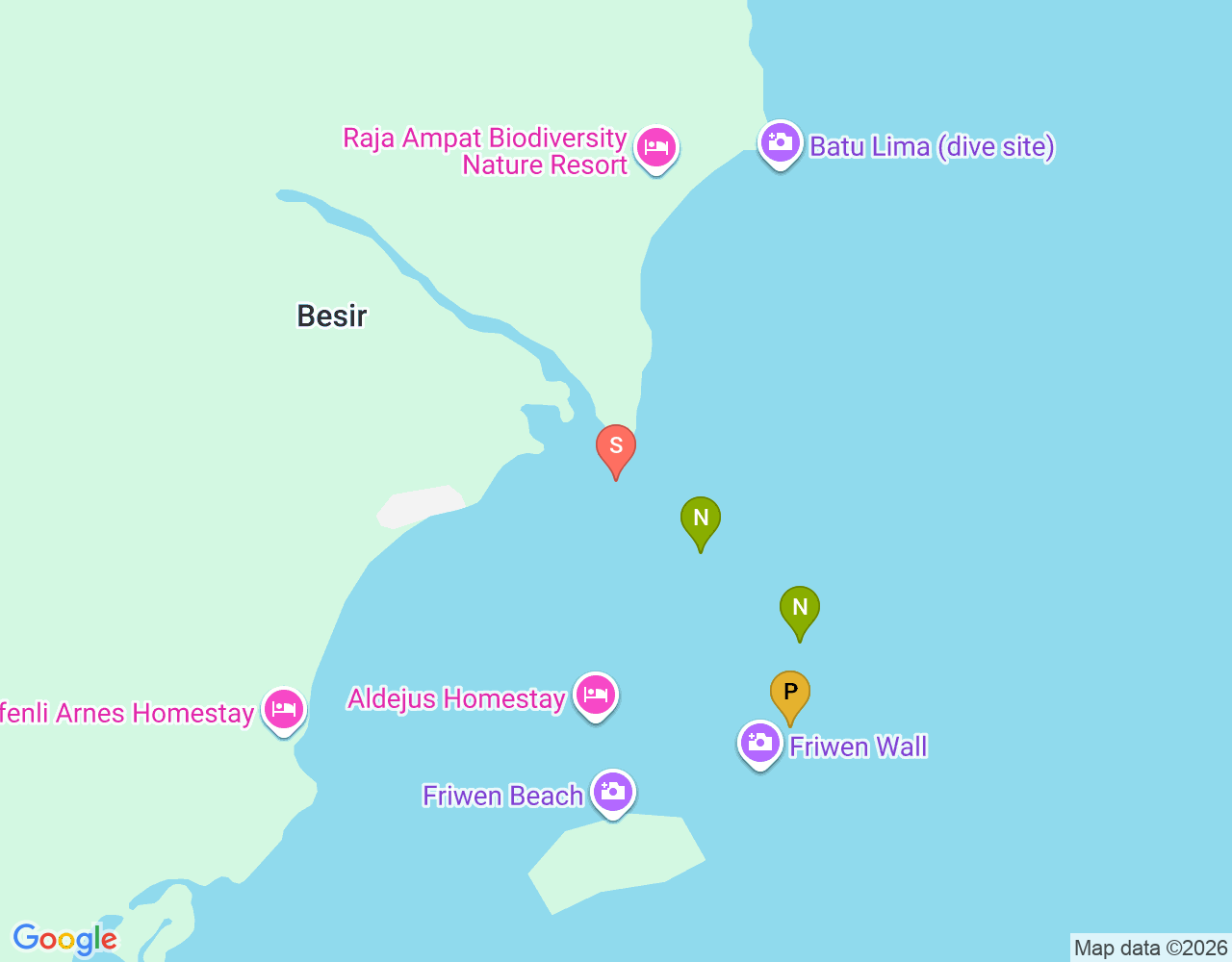Mapa de ubicación de Andrea's Point