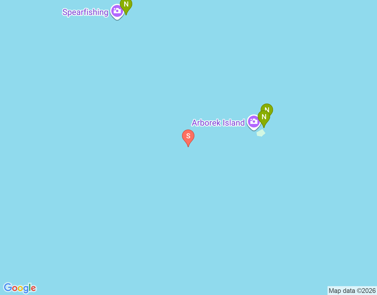 Arborek shark point location map