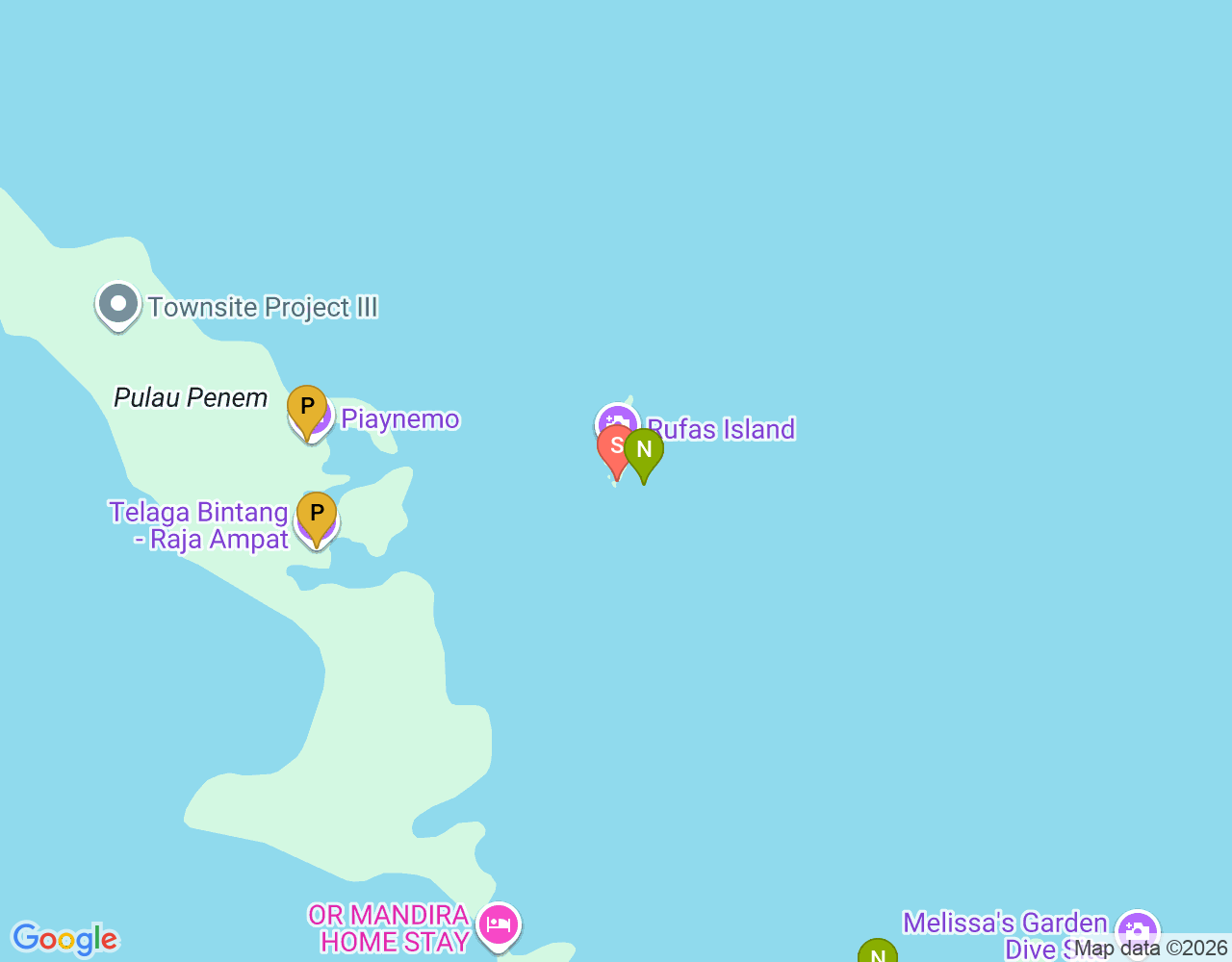 Mapa de ubicación de Batu Rufas Dive Site
