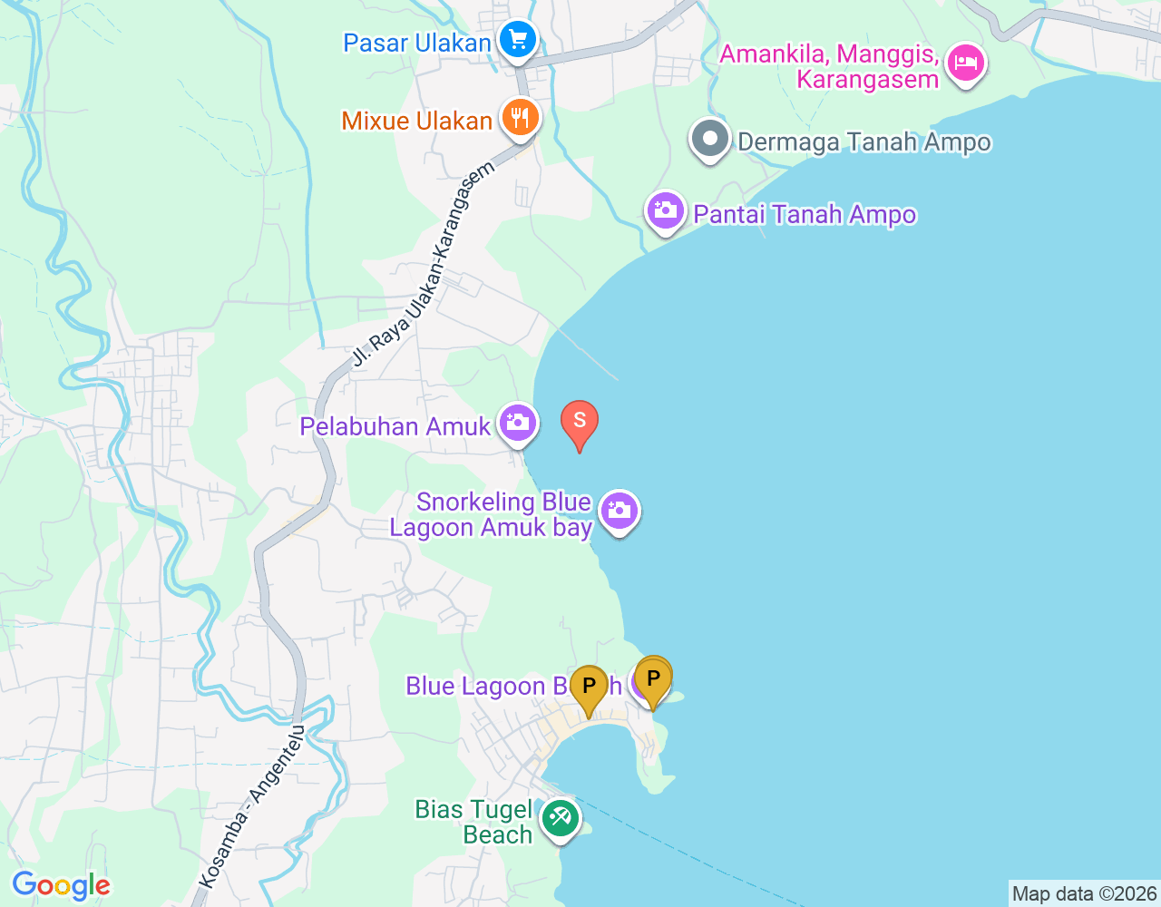 Mapa da localização de Blue Lagoon
