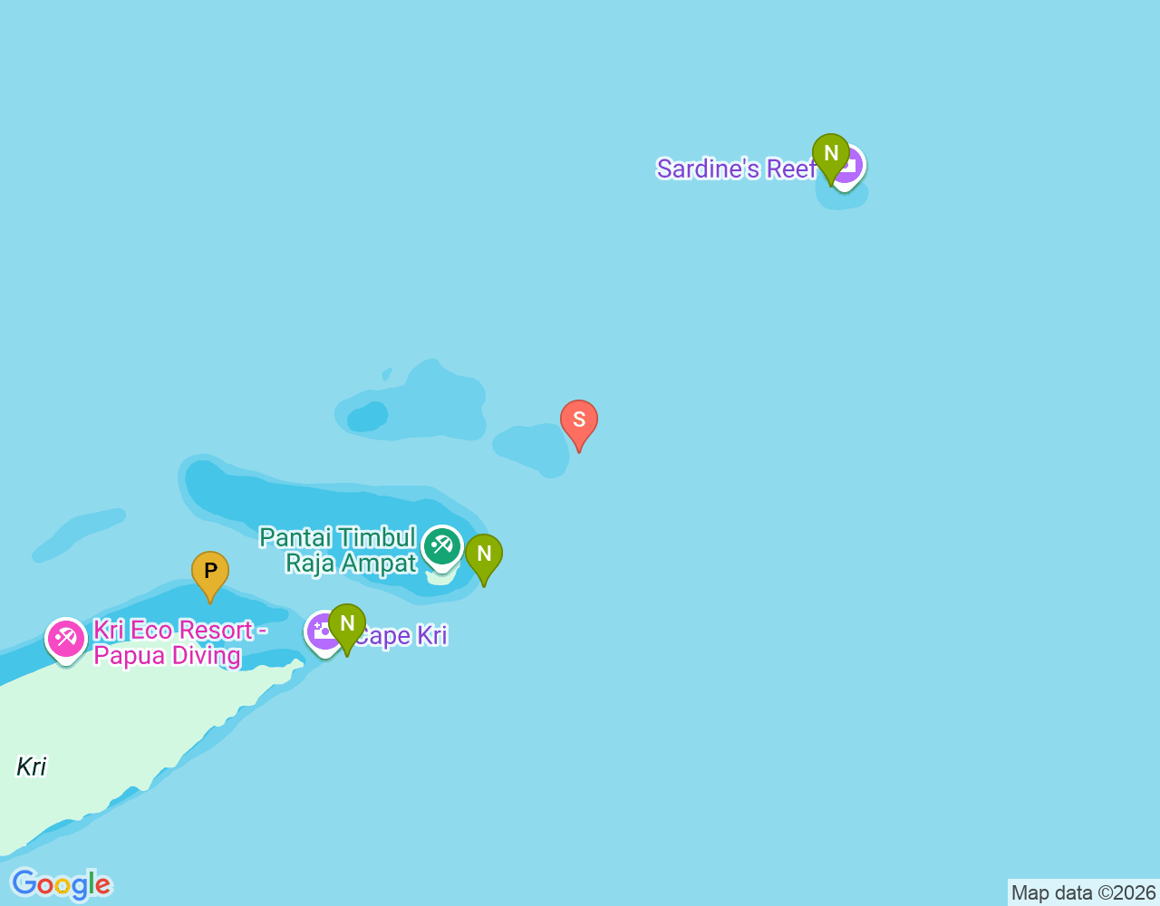 Mapa da localização de Chicken Reef