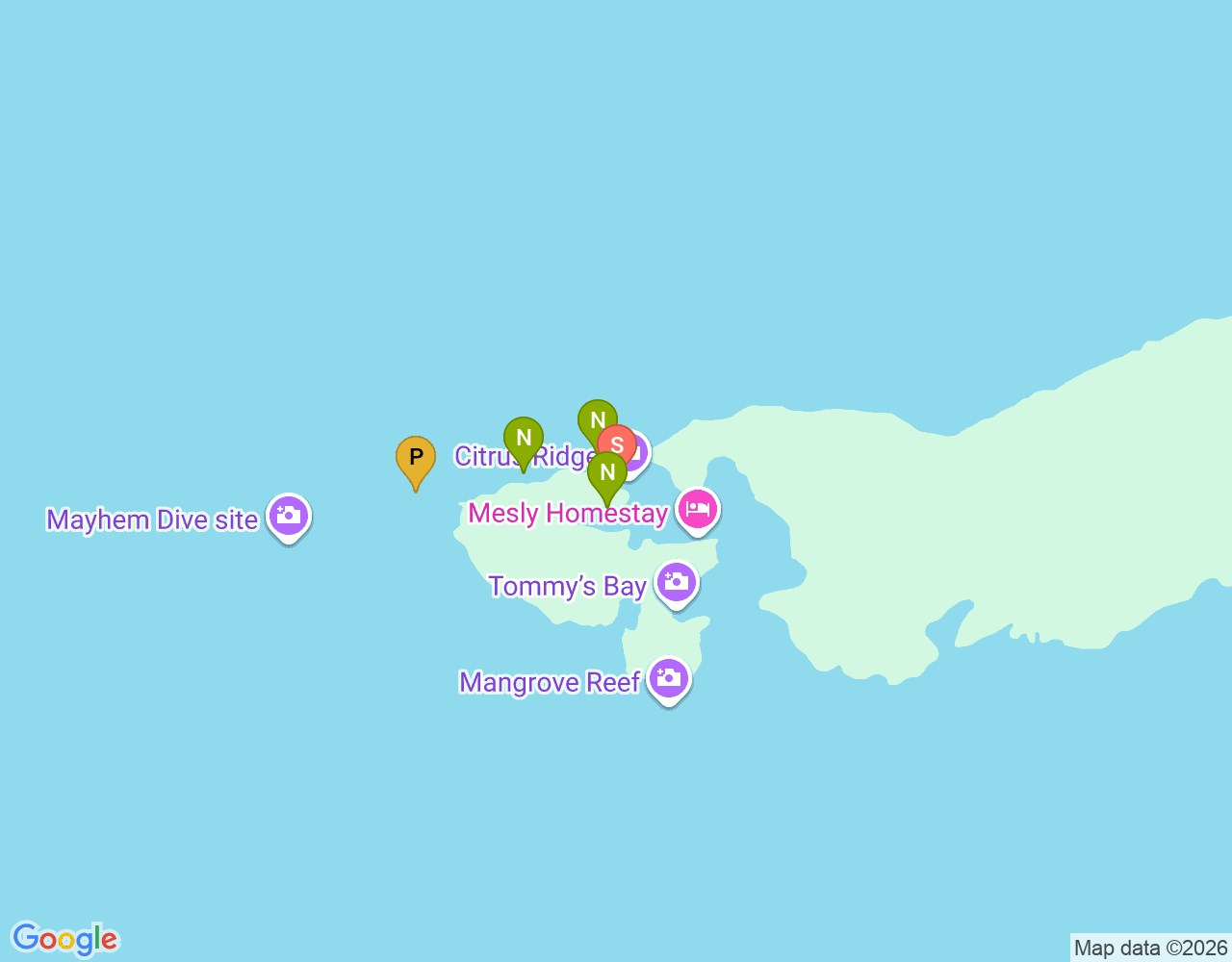 Mapa da localização de Citrus Ridge Dive Site