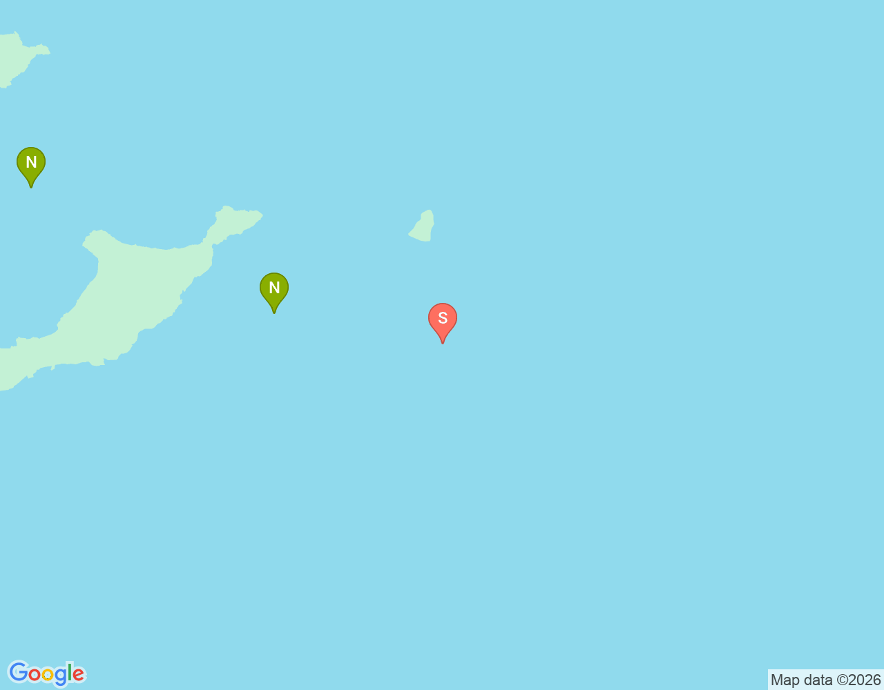 Mapa da localização de Gaja Rock dive site