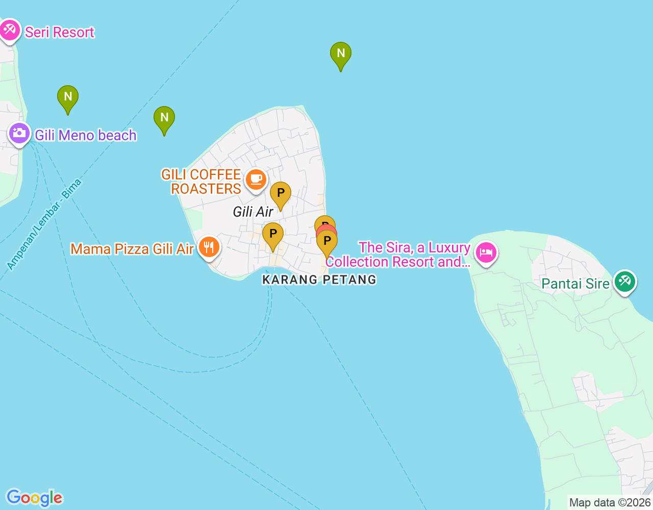 Gili Watersports location map