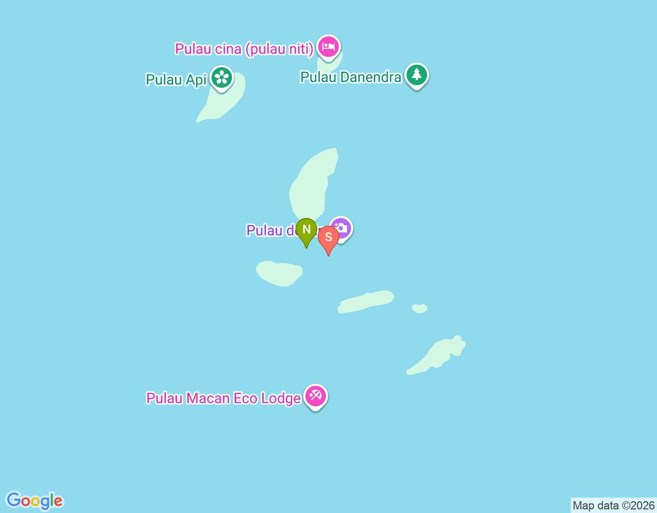 Mapa da localização de Kayuangin Lagoon