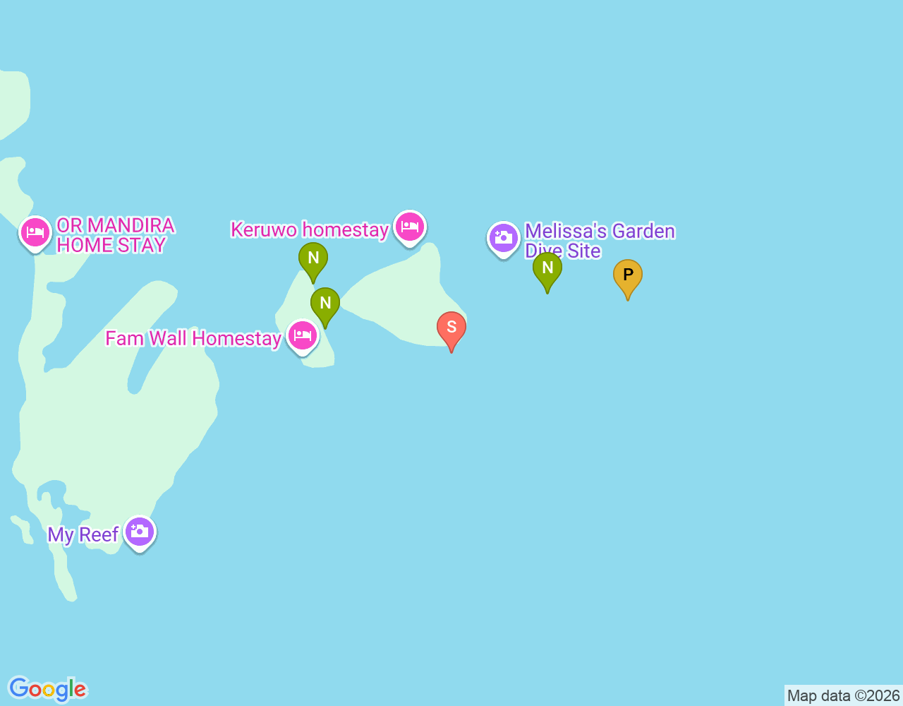 Keruo Night Dive location map
