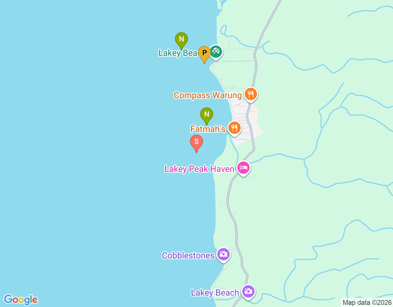 Mapa de ubicación de Lakey Pipe