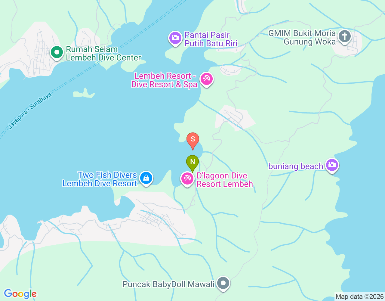 Lembeh Strait location map