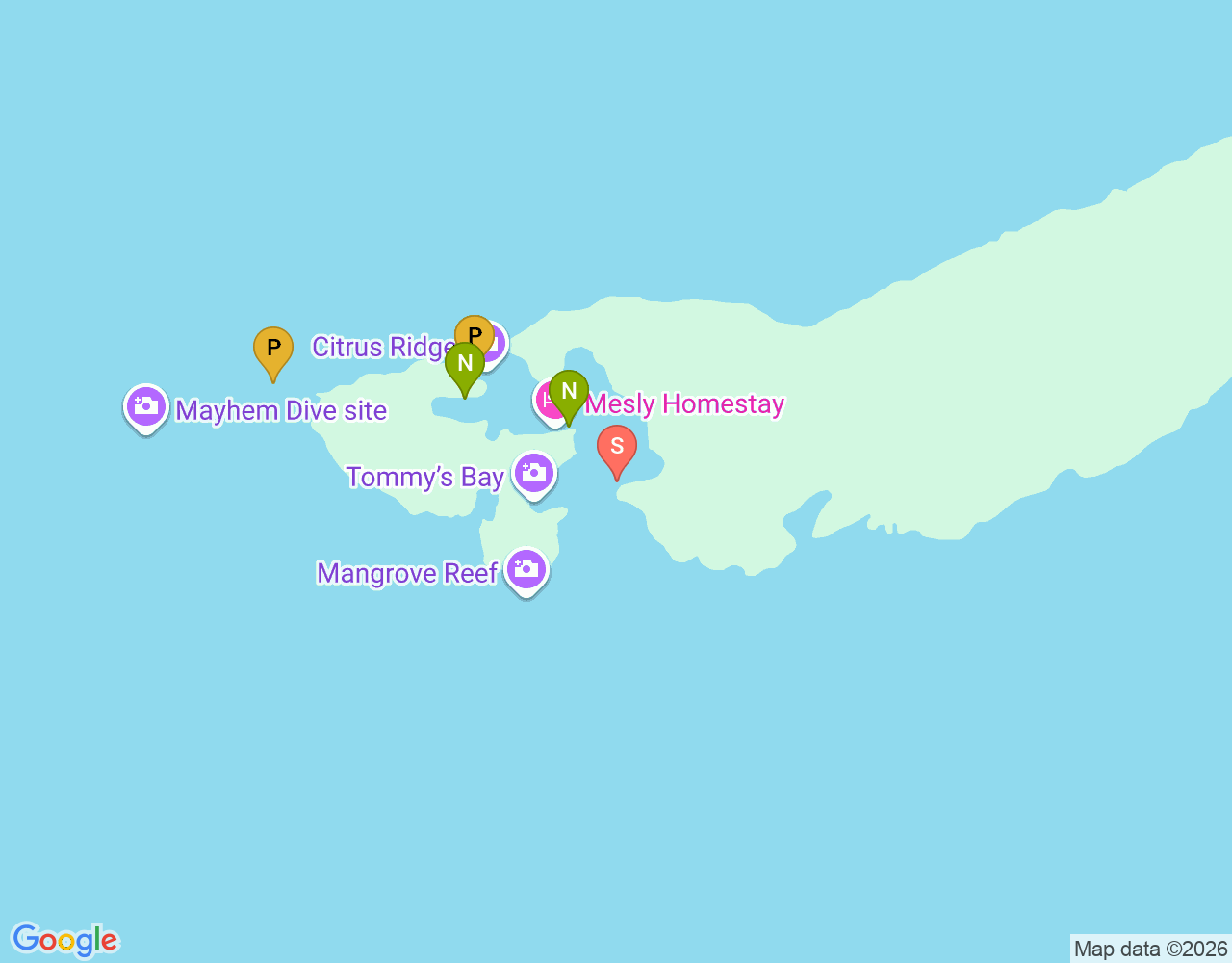 Mapa da localização de Mangrove and Slope