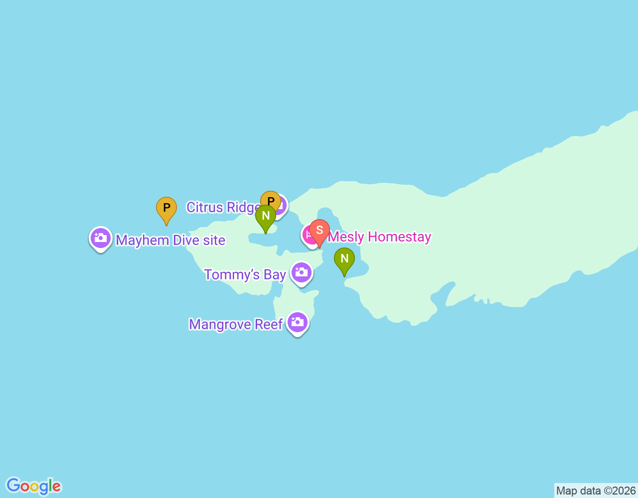 Mapa da localização de Mangrove Ridge