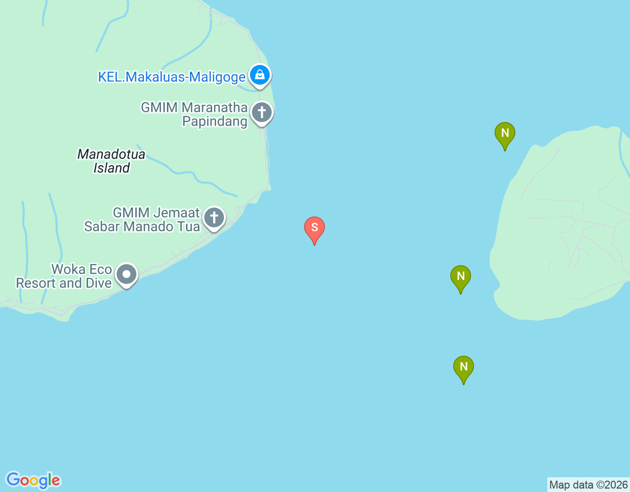 Mapa da localização de Muka Gereja