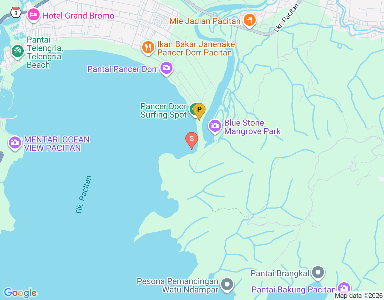 Mapa de ubicación de Pancer Door (surf spot)