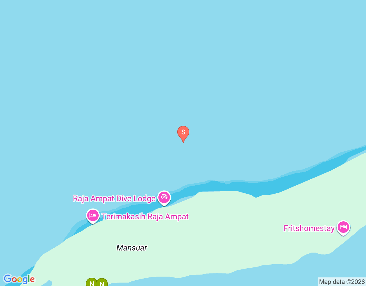 Mapa da localização de Raja Ampat — Manta Sandy