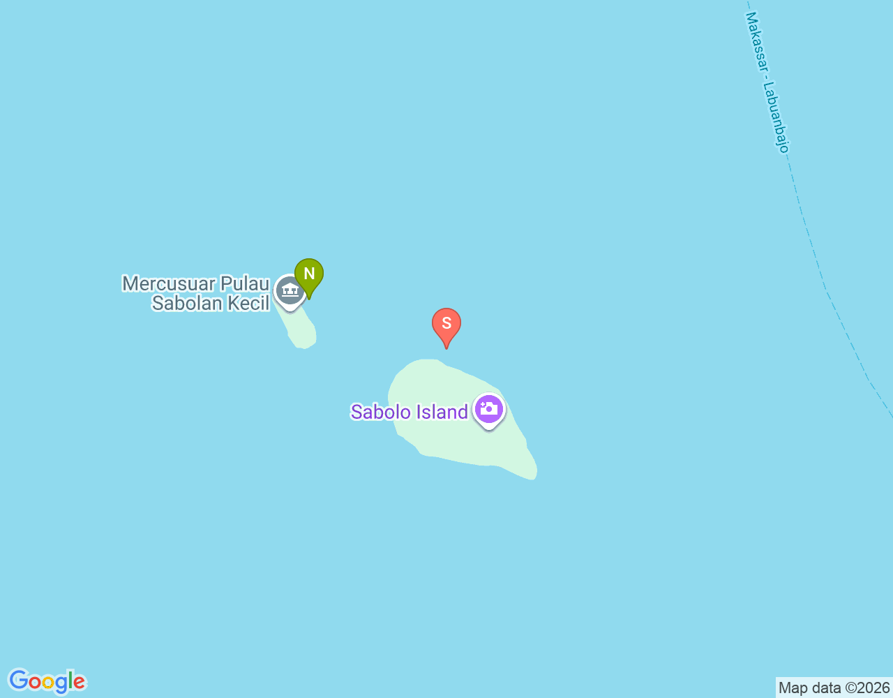 Mapa da localização de Sabolon Besar dive site