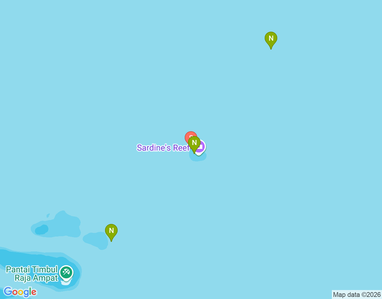 Mapa de ubicación de Sardine Reef