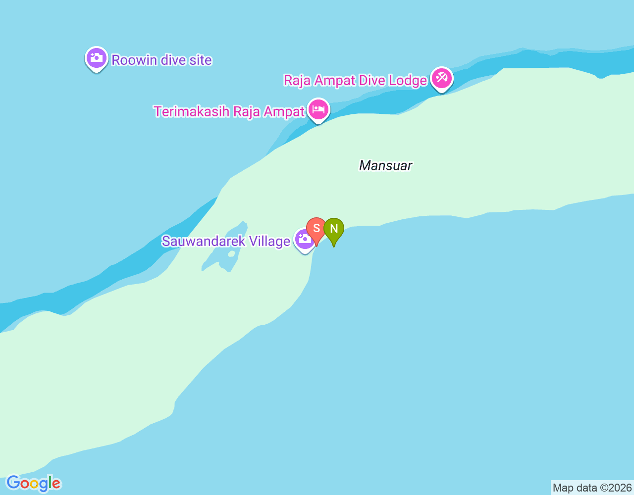 Sawandarek Jetty location map