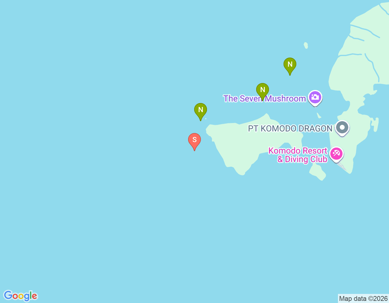 Mapa da localização de Sebayor Kecil Dive Site