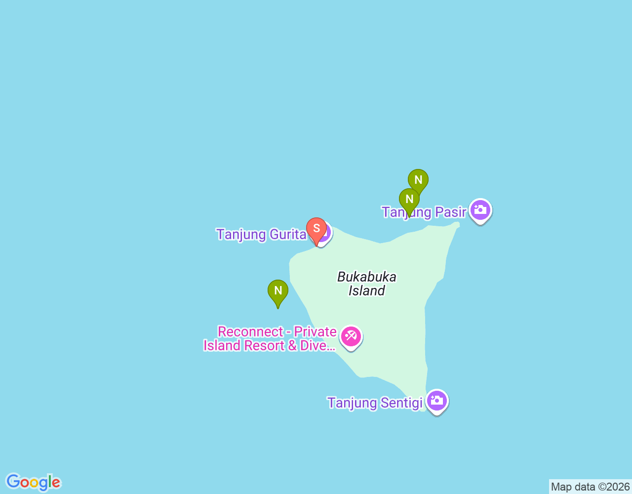 Mapa da localização de Tanjung Gurita