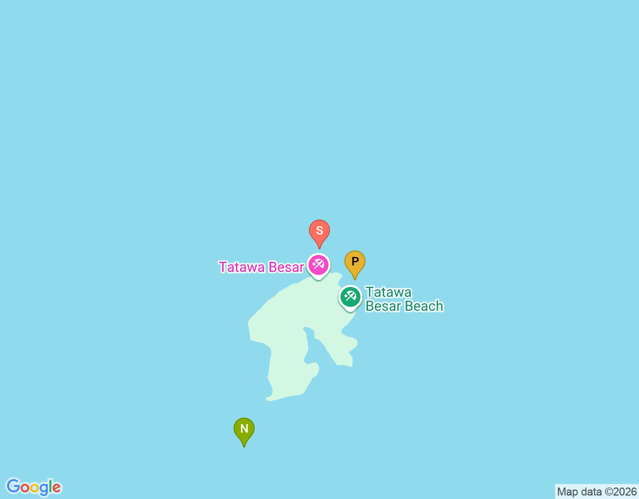 Mapa da localização de Tatawa Besar dive site