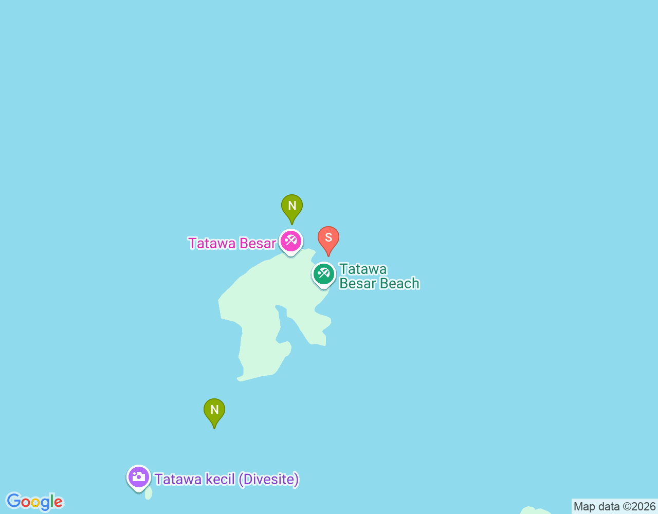 Mapa da localização de Tatawa Besar Dive Site