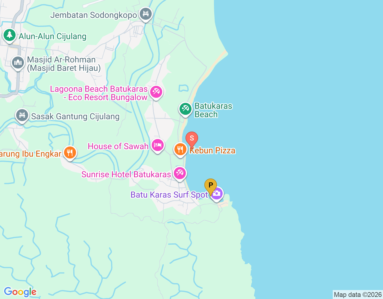 Mapa da localização de The Reef