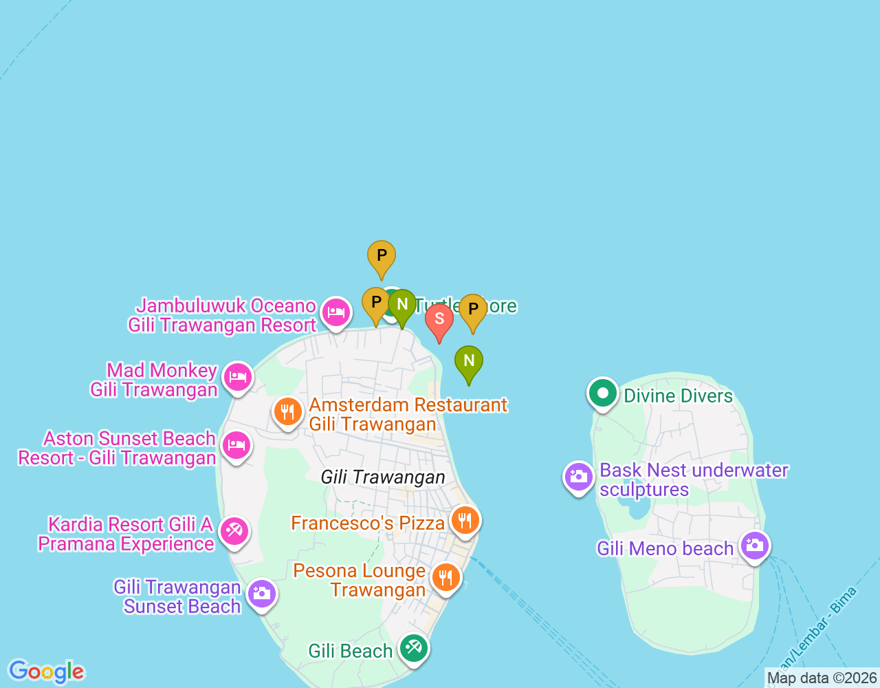 Turtle Snorkeling Spot location map